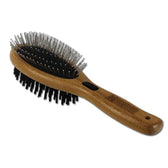 Bamboo Groom Combo Brush with Bristles and Pins Large - TRICK & TAILS