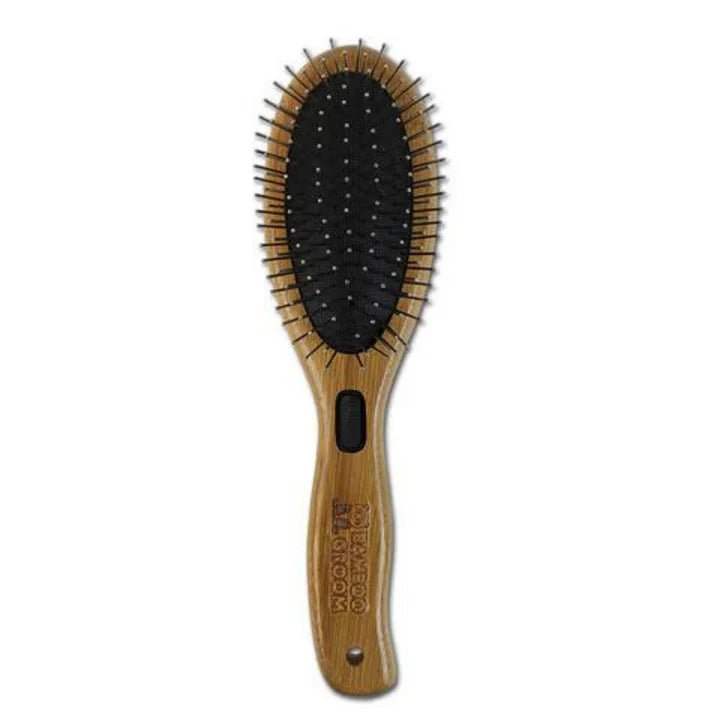 Bamboo Groom Combo Brush with Bristles and Pins Large - TRICK & TAILS