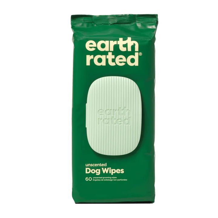 Earth Rated Dog Grooming Wipes Unscented 60 Count - TRICK & TAILS