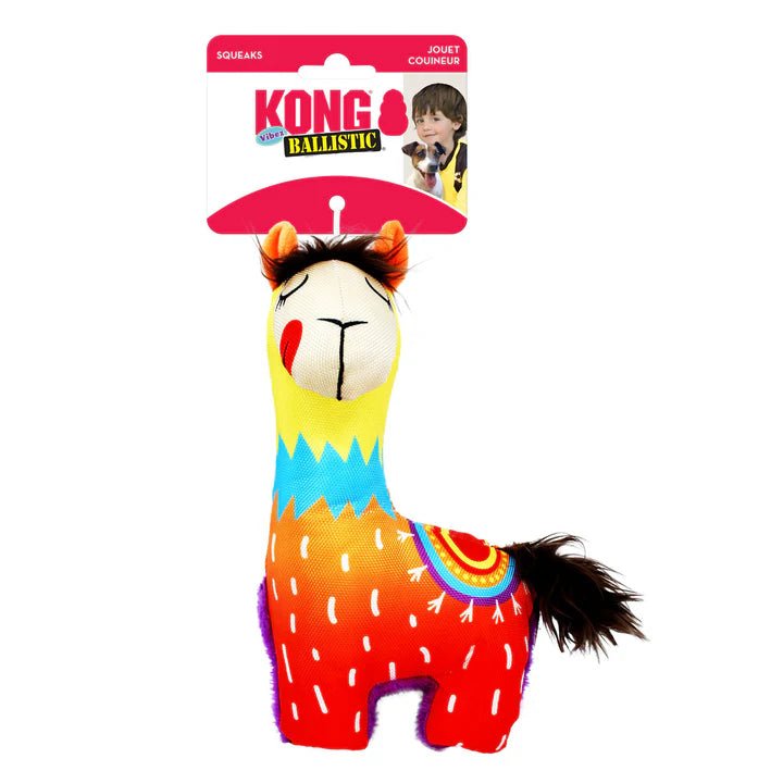 KONG Ballistic Vibez Llamas Dog Toy Assorted 1ea/MD - TRICK & TAILS