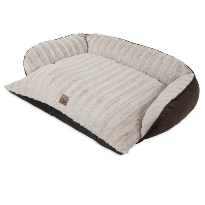 SnooZZy Rustic Luxury Comfy Couch Pet Bed Brown/Tan, 1ea/40In X 30 in - TRICK & TAILS