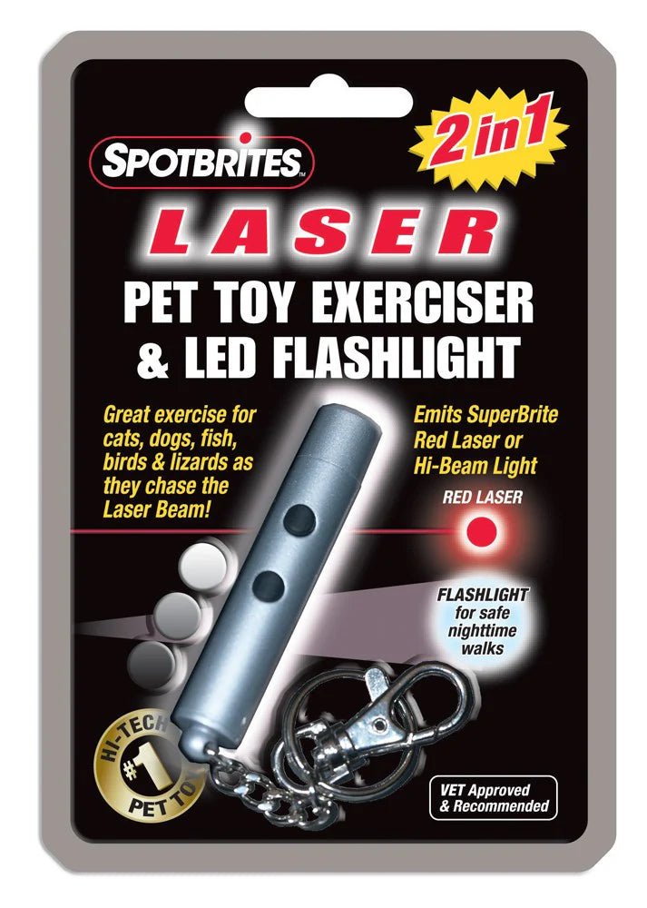 Spot Laser Original 2 in 1 Dog Toy Silver 1ea/One Size - TRICK & TAILS