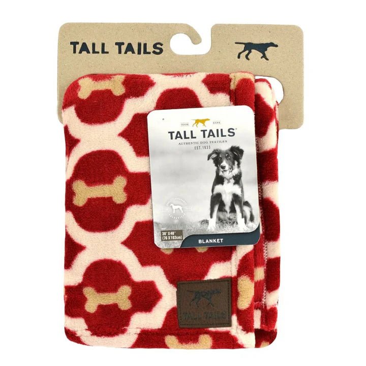 Tall Tails Dog Blanket Red Bone 20X30 - TRICK & TAILS