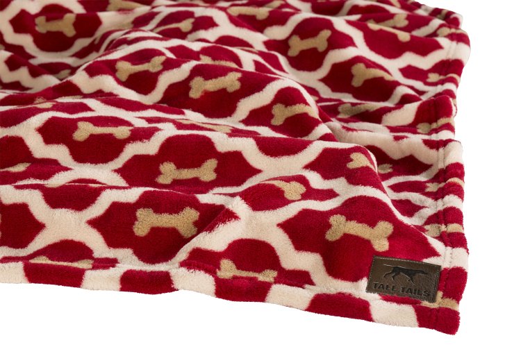 Tall Tails Dog Blanket Red Bone 20X30 - TRICK & TAILS