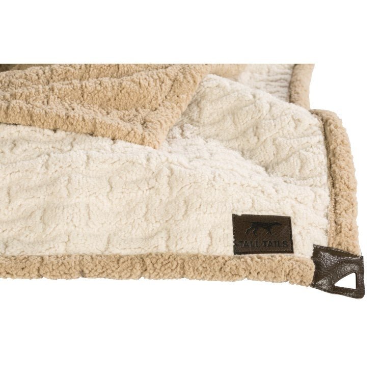 Tall Tails Dog Micro Blanket Sherpa Bone 30X40 - TRICK & TAILS