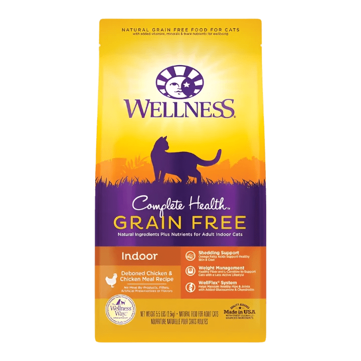 Wellness Cat Complete Health Grain - free Indoor Debone Chicken 5.5Lb Adult - TRICK & TAILS