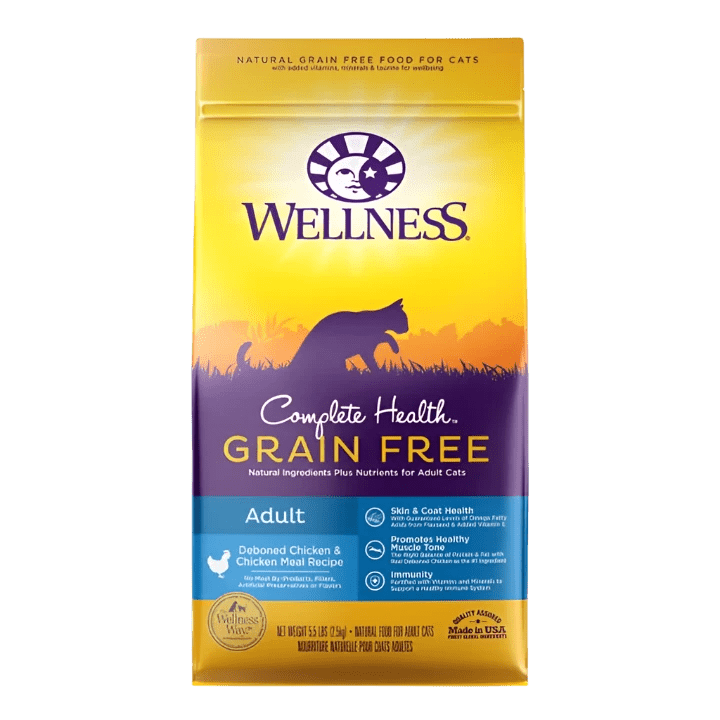 Wellness Complete Health Cat Grain - free Debone Chicken 5.5Lb Adult - TRICK & TAILS